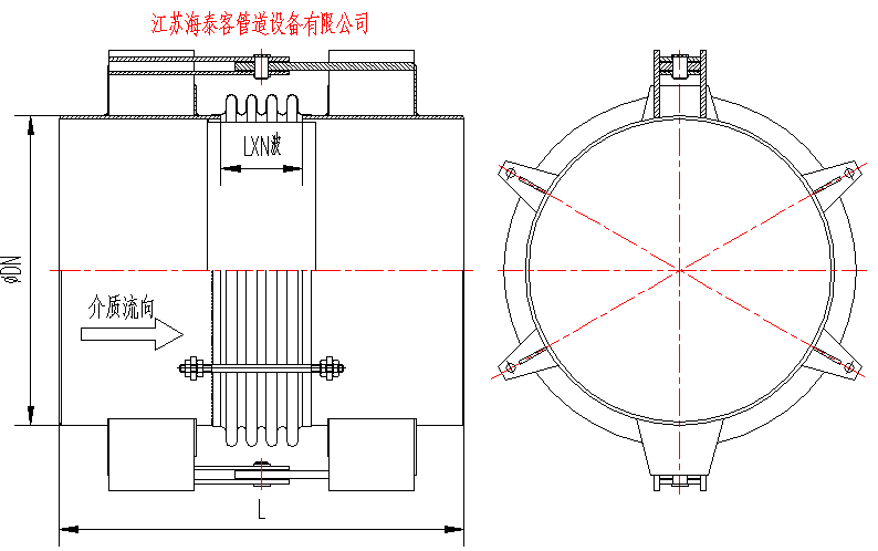 DJ单式铰链型膨胀节结构